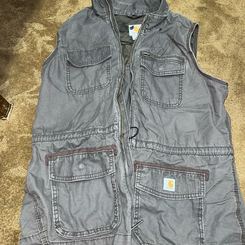 Grey Carhartt utility vest